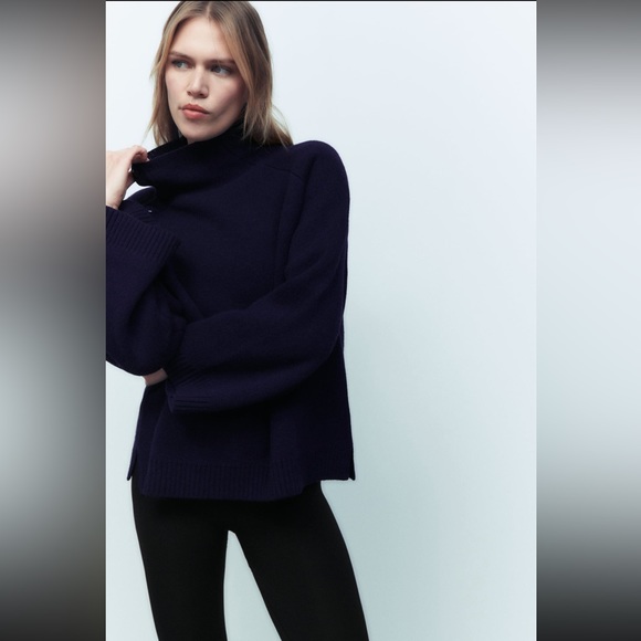 Women Zara Merino Wool Buttoned Sweater Size Large - Picture 2 of 11